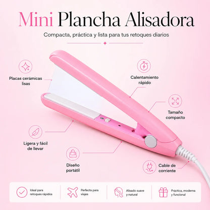 Mini Plancha Alisadora Portátil – Cabello Liso en Minutos