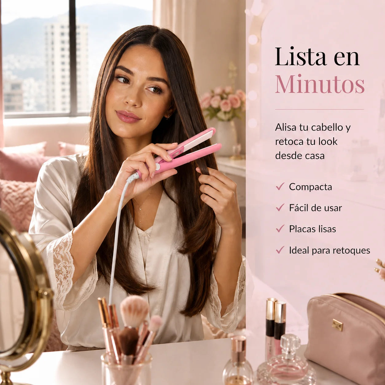 Mini Plancha Alisadora Portátil – Cabello Liso en Minutos